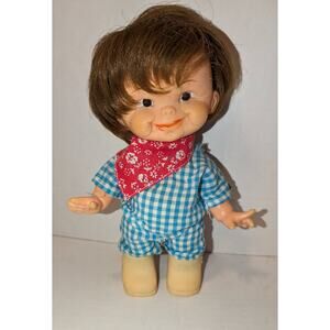 Vintage 1960's 9.5" Boy Doll Smiling Vinyl Imp Japan